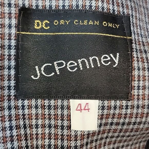 JCPENNEY Vintage Houndstooth Plaid Trench Lined Coat size 44 - Picture 10 of 12